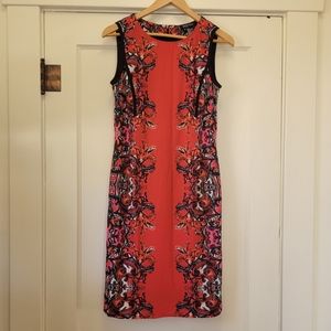 Etcetera Women's Red Floral Print Sleeveless Dress Size 8.  Pre-owned Good Condi